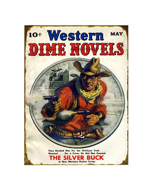 Western Dime Novels Sign