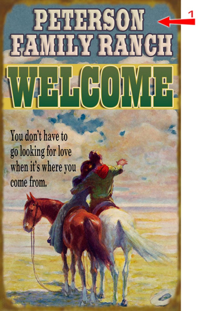 Western Lovers Sign - 14 x 24
