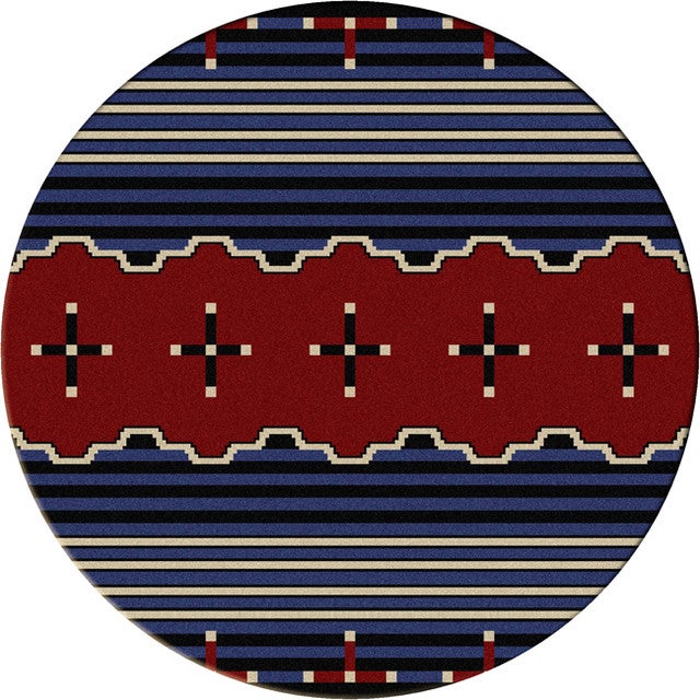 Big Chief Blue Rug - 8 Foot Round