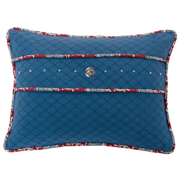 Bandana Blue Pillow with Concho and Stud Trim