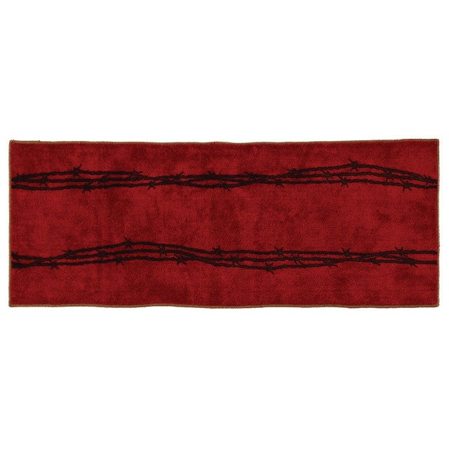Barbed Wire Red Bath Runner