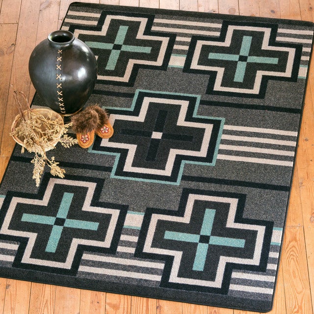 Bounty Turquoise Flint Rug - 3 x 4