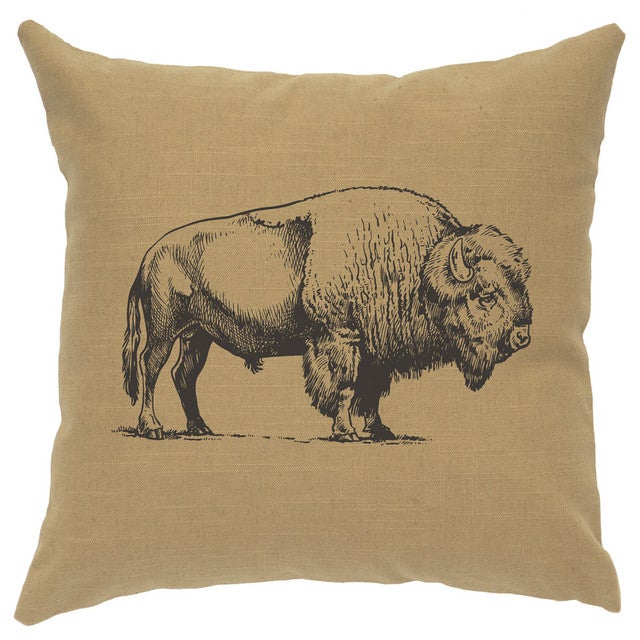 Buffalo Linen Pillow - Straw