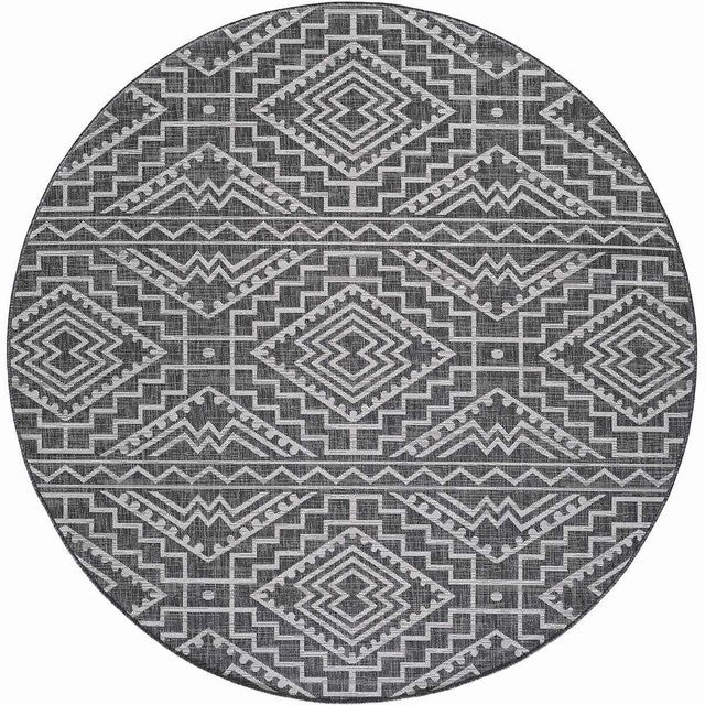 Chandler Black Indoor/Outdoor Rug - 8 Ft. Round