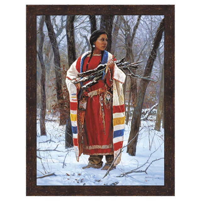 Cheyenne Wood Gatherer Framed Canvas