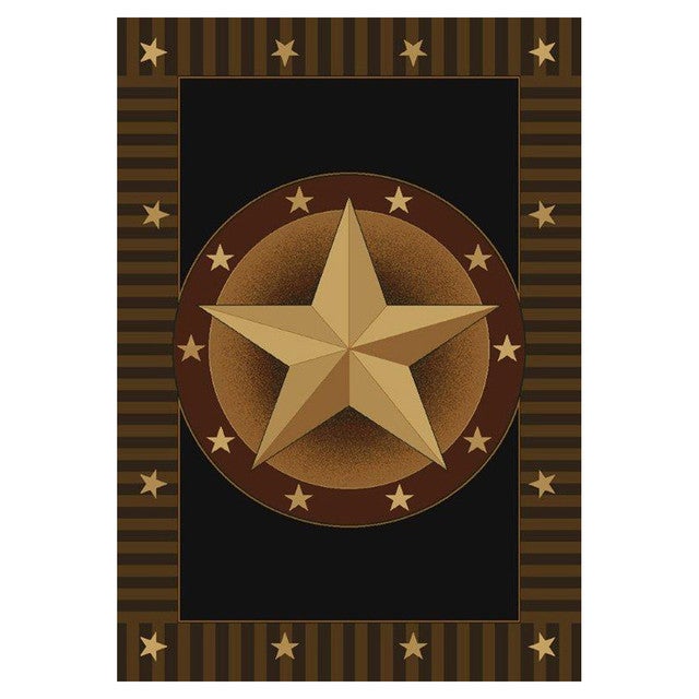 Circled Lone Star Rug - 2 x 3