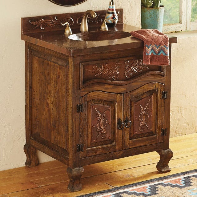 Copper Scroll Bathroom Vanity