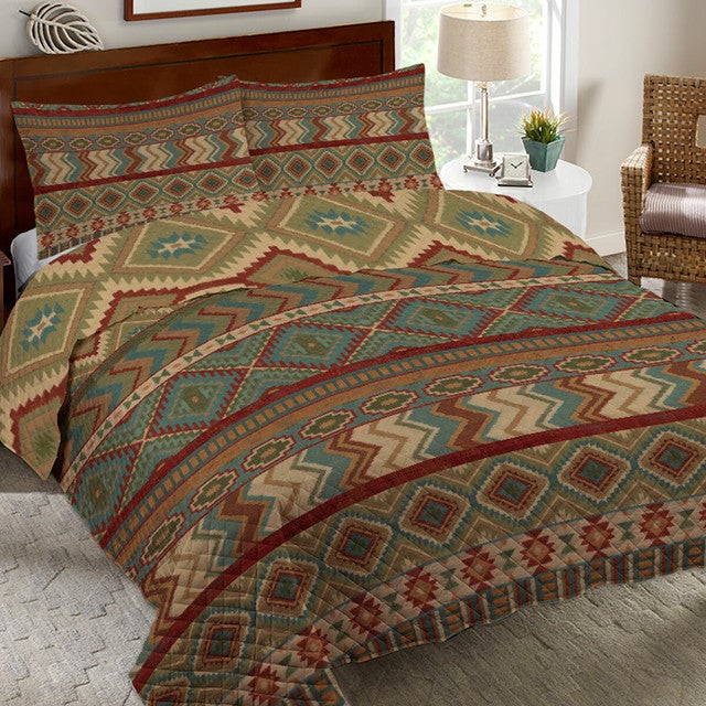 Country Mood Sage Quilt Bed Set - Queen