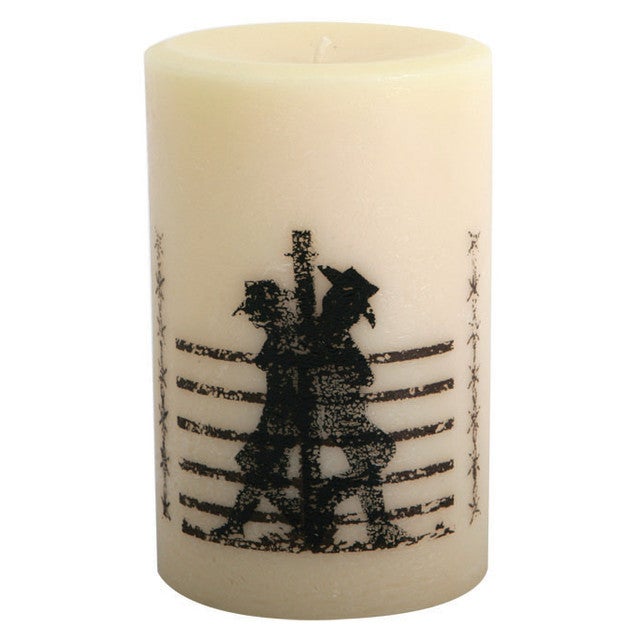 Cowboy & Cowgirl Pillar Candle - 4 Inch