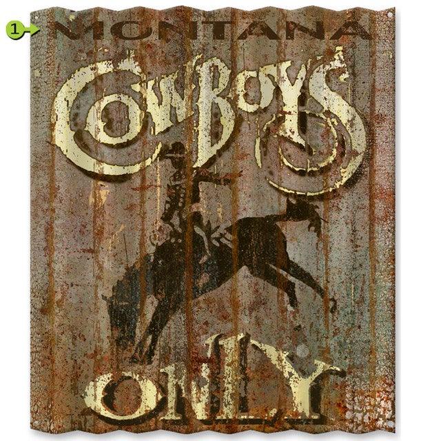 Cowboys Only Personalized Corrugated Metal Sign