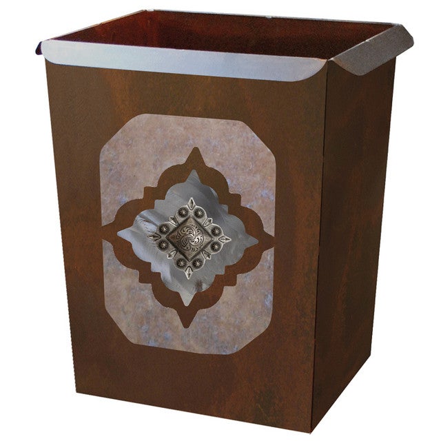 Diamond Silver Concho Waste Basket