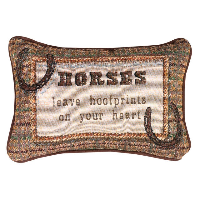 Hearts & Horseshoes Tapestry Pillow