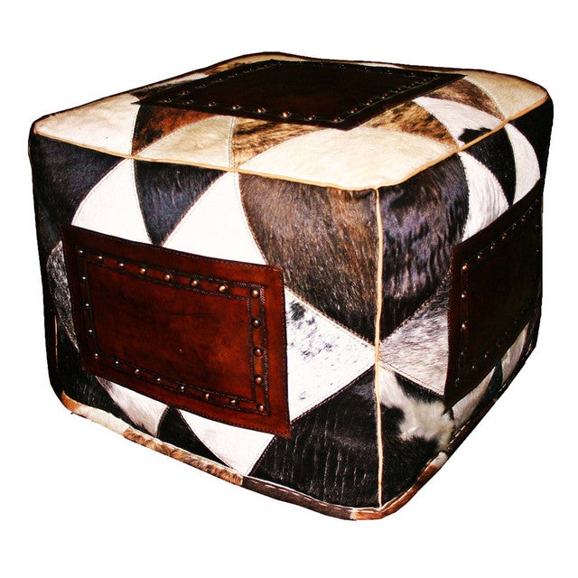 Large Hair on Hide Ottoman