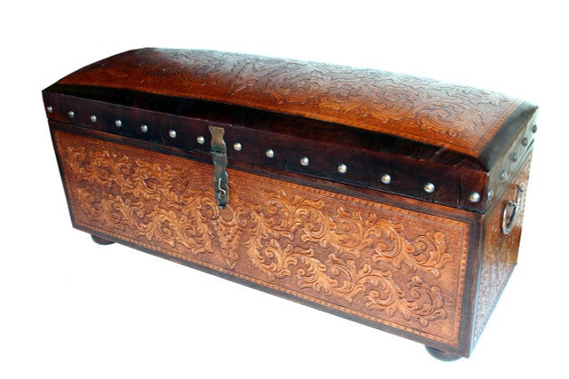 Jumbo Colonial Trunk Bench - Two Tone