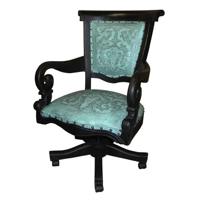 Turquoise Swivel Office Chair