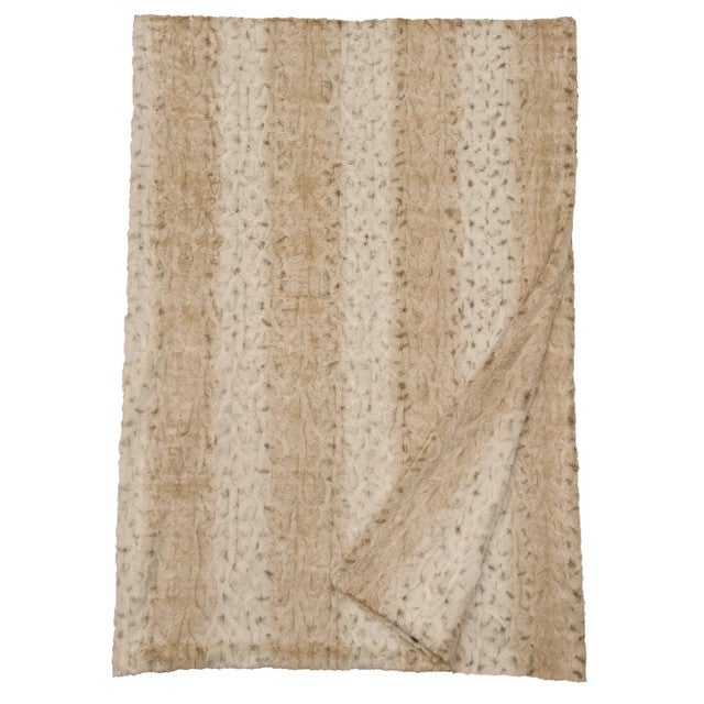 Pearl Leopard Cuddle Fur Throw