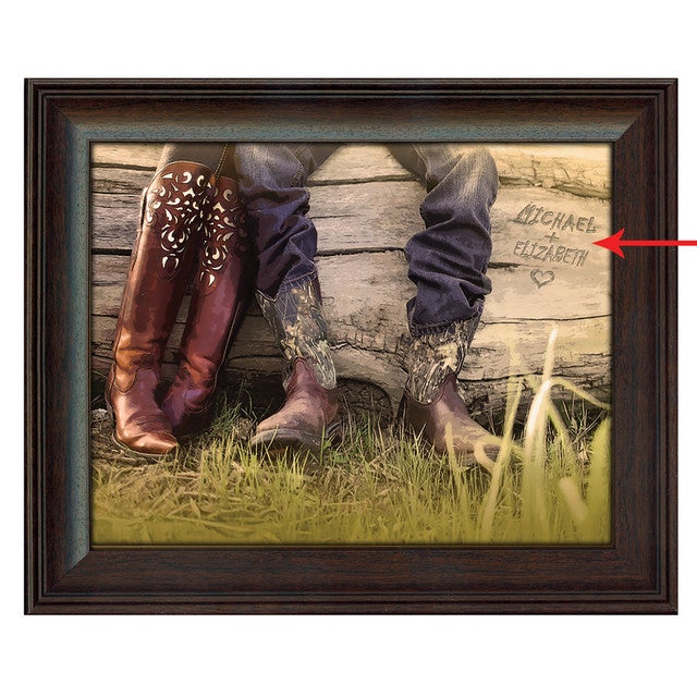 Personalized Boot Love Framed Canvas - Small