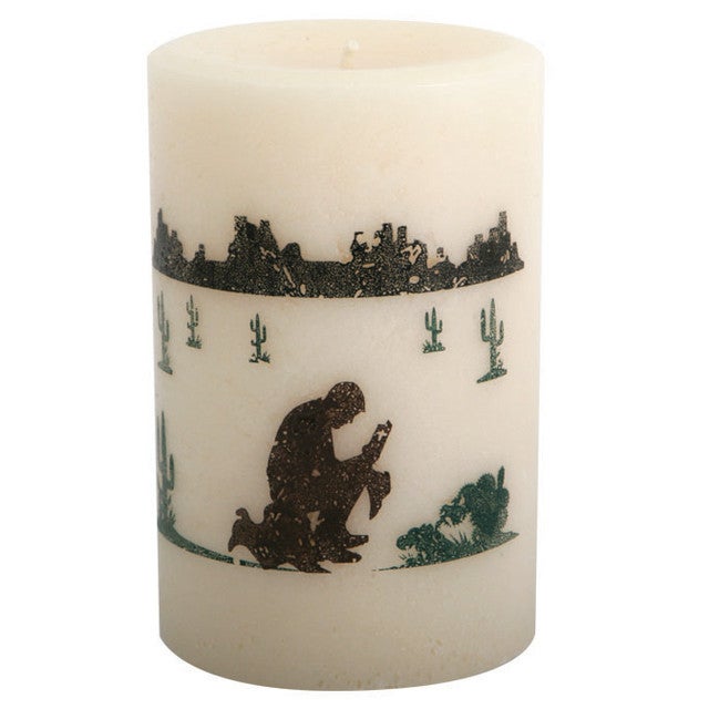Praying Cowboy Pillar Candle - 4 Inch