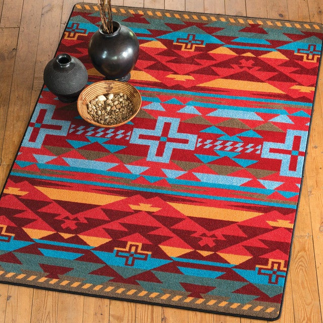 Rustic Cross Sunset Rug - 3 x 4