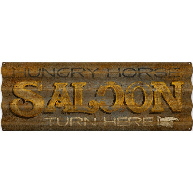 Rustic Saloon Personalized Corrugated Metal Sign
