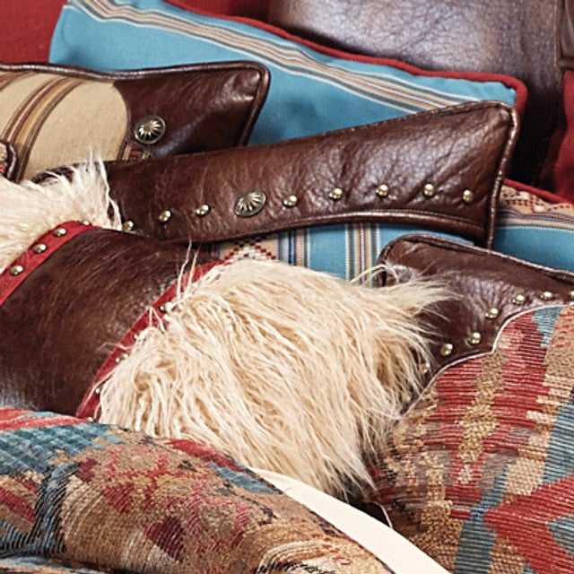 Santa Rosa Turquoise Striped Square Pillow