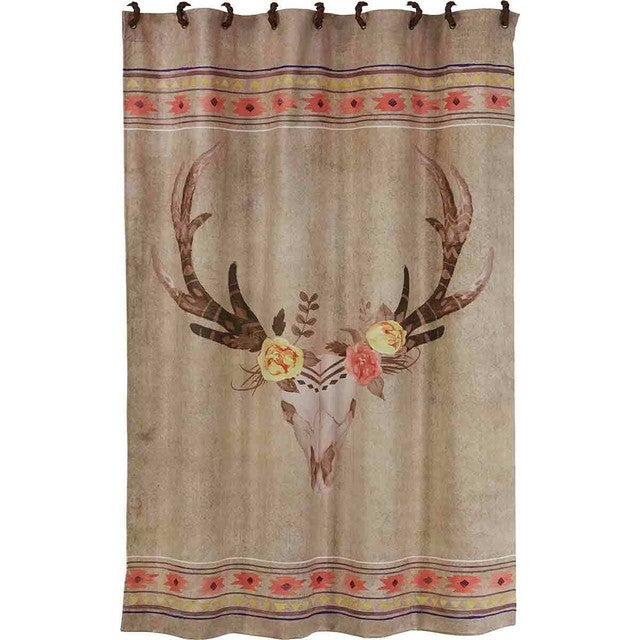 Skull with Flowers Shower Curtain