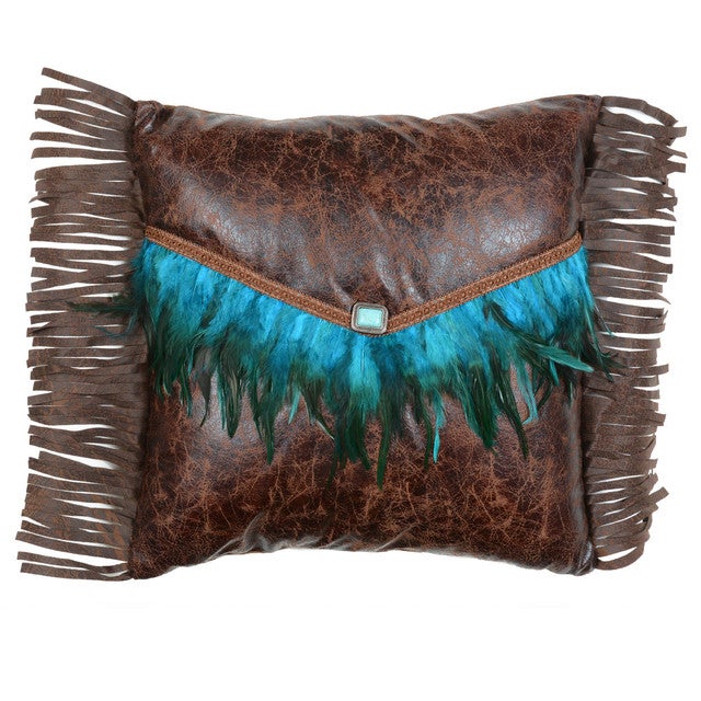 Turquoise Feather Envelope Pillow