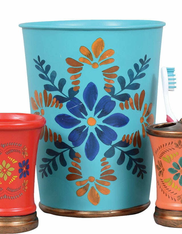 Southwest Bloom Waste Basket