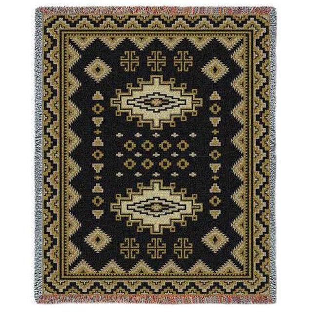 Southwest Sampler Black and Gold Blanket