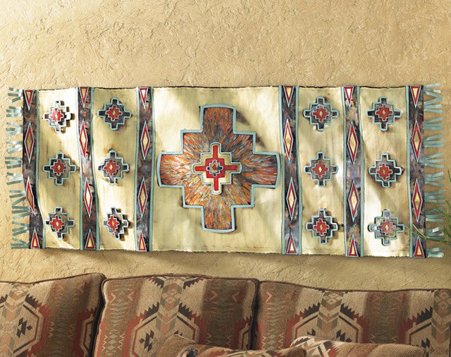 Southwestern Rug Metal Art Wall Hanging