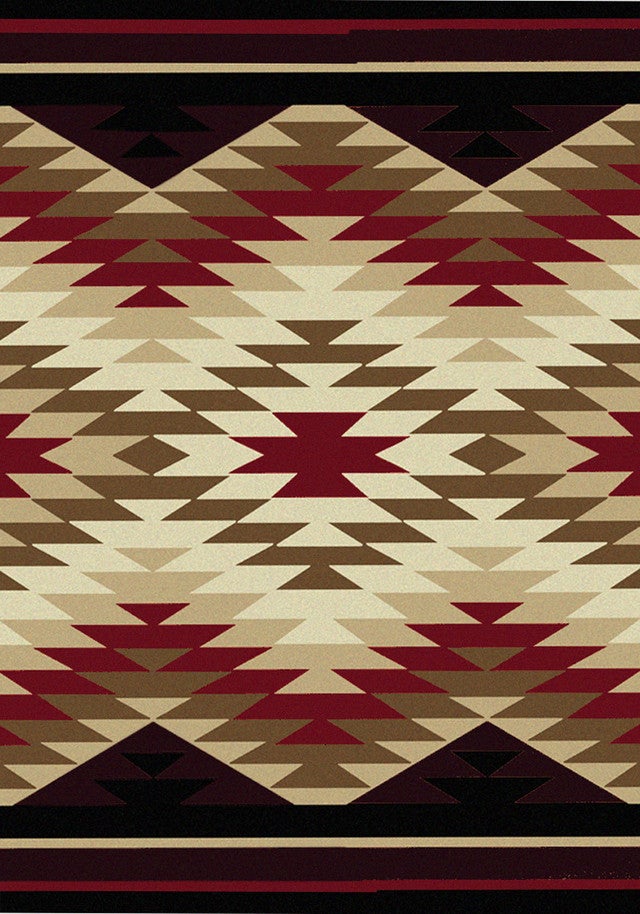 Star Burst Red Rug - 3 x 4