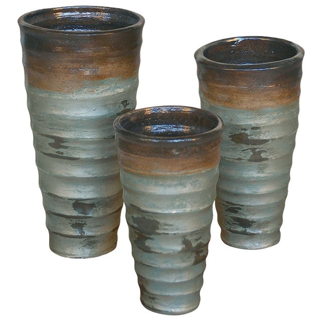Telluride Rippled Urns - Set of 3