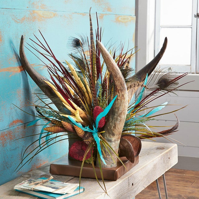 Three Horn Floral Arrangement - OUT OF STOCK