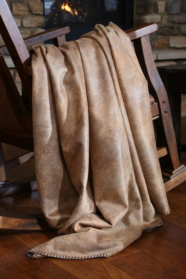 Tobacco Faux Leather Throw - OUT OF STOCK UNTIL 06/04/2026
