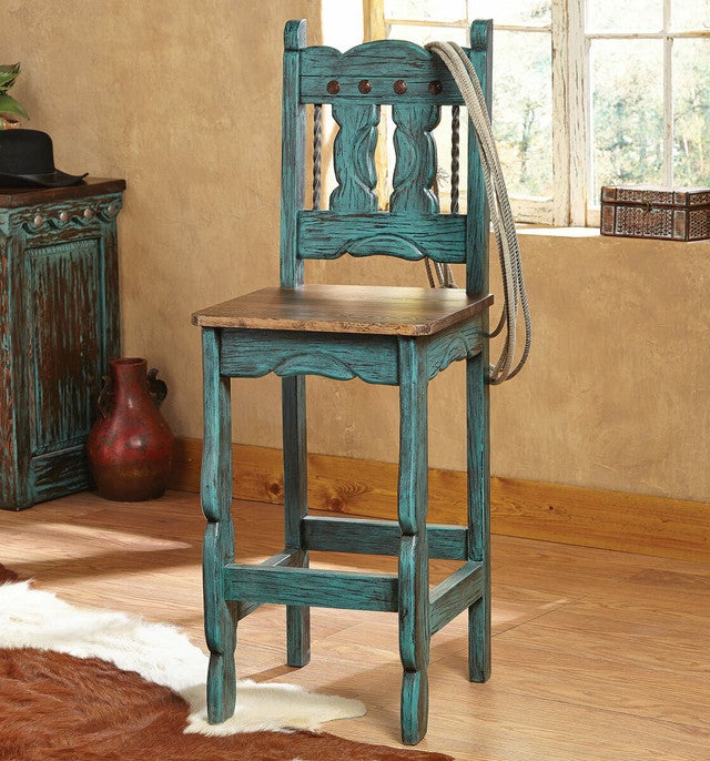 Turquoise Santa Fe Barstools - Set of 2