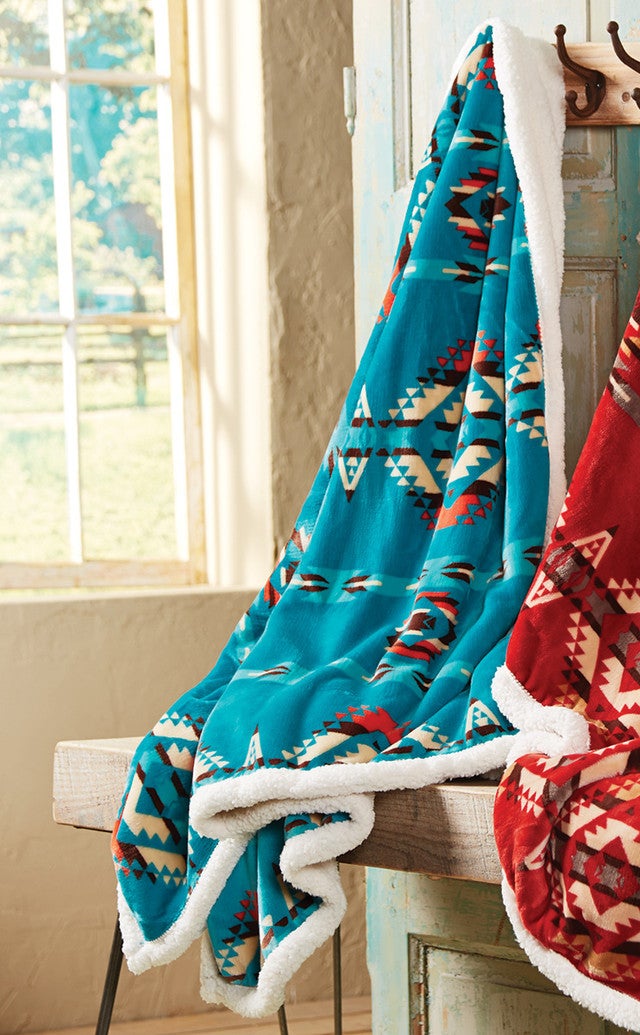 Turquoise Ways Plush Throw - OUT OF STOCK UNTIL 11/04/2025