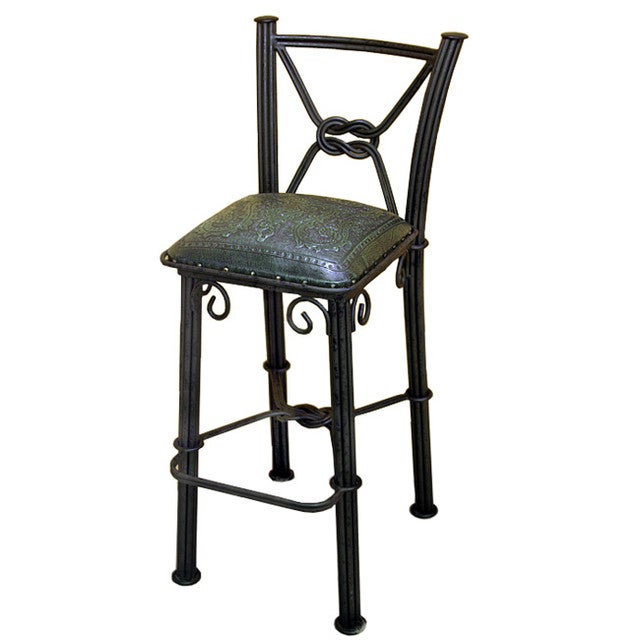 Coronado Iron Counter Stool with Back - Colonial Sage - Set of 3
