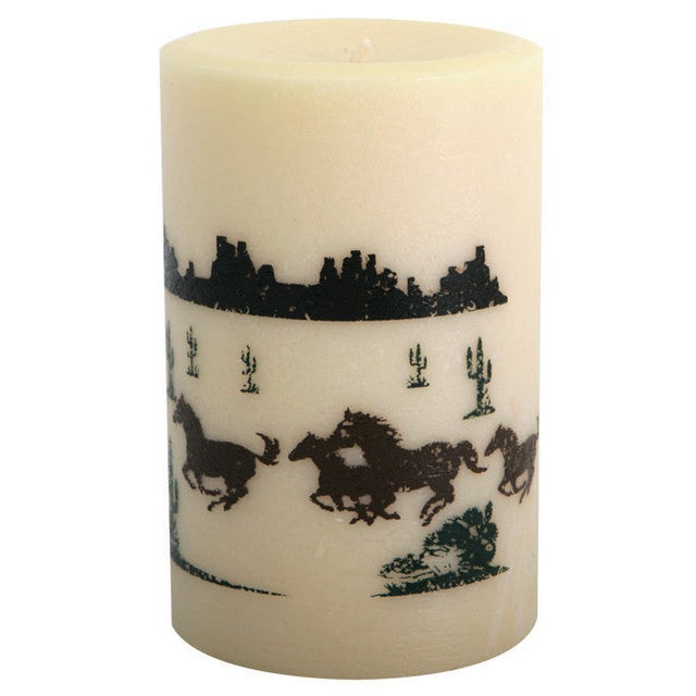 Wild Horses Pillar Candle - 4 Inch