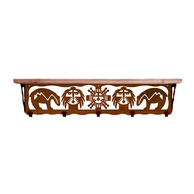 Fetish Bear 34 Inch Pine Hook Shelf