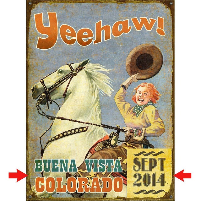 Yeehaw Cowgirl Personalized Sign - 17 x 23