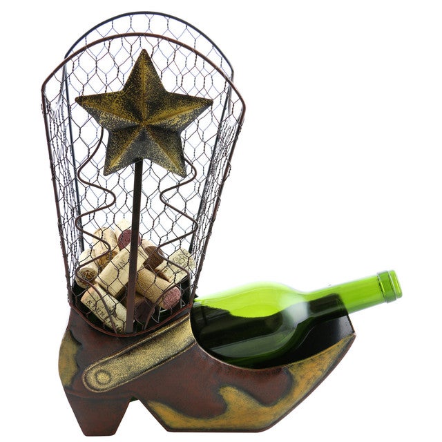 Cowboy Boot Bottle & Cork Holder