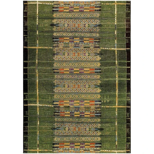 Tribal Stripes Green Indoor/Outdoor Rug - 3 x 5 - OUT OF STOCK UNTIL 08/31/2026
