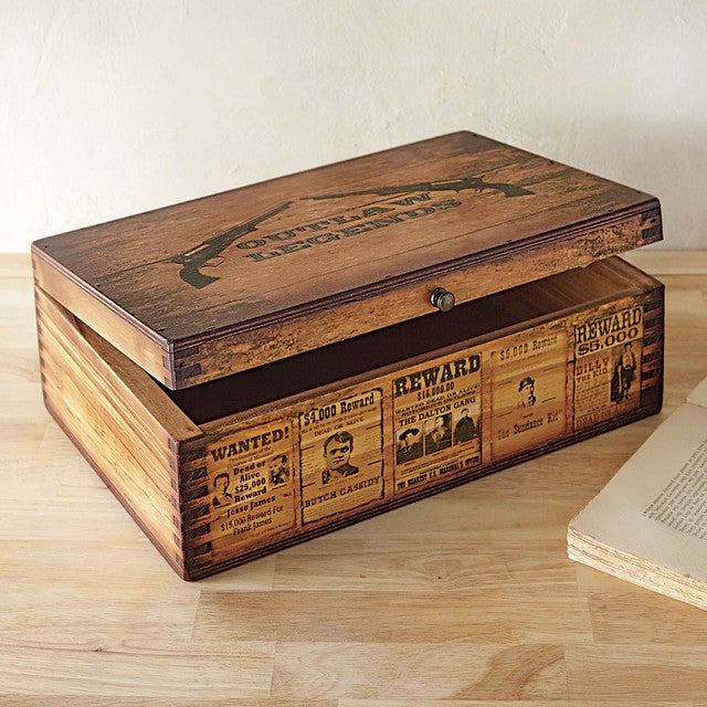 Wanted Men Wood Desk Box