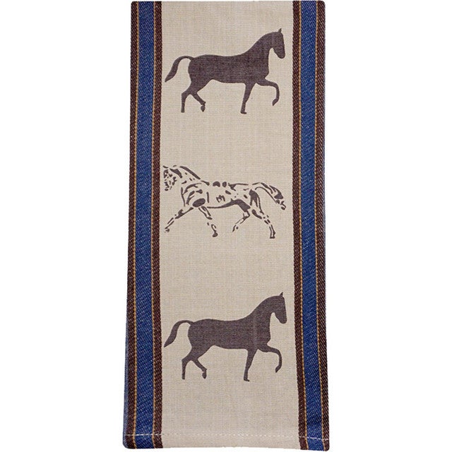 Horse Show Blue Kitchen Towels - Set of 2