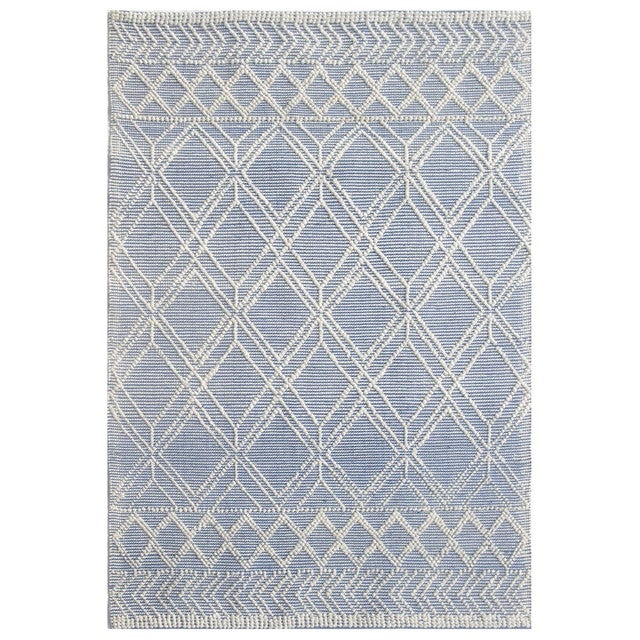 Blue Interlaced Diamonds Rug - 5 x 7