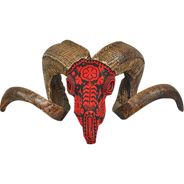 Beaded Ouachita Skull - Red
