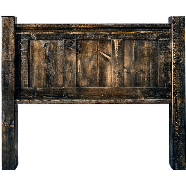 Lima Sawn Headboard with Iron & Jacobean Stain