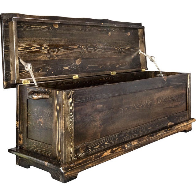 Lima Live Edge 4 Foot Blanket Chest - Jacobean Stain