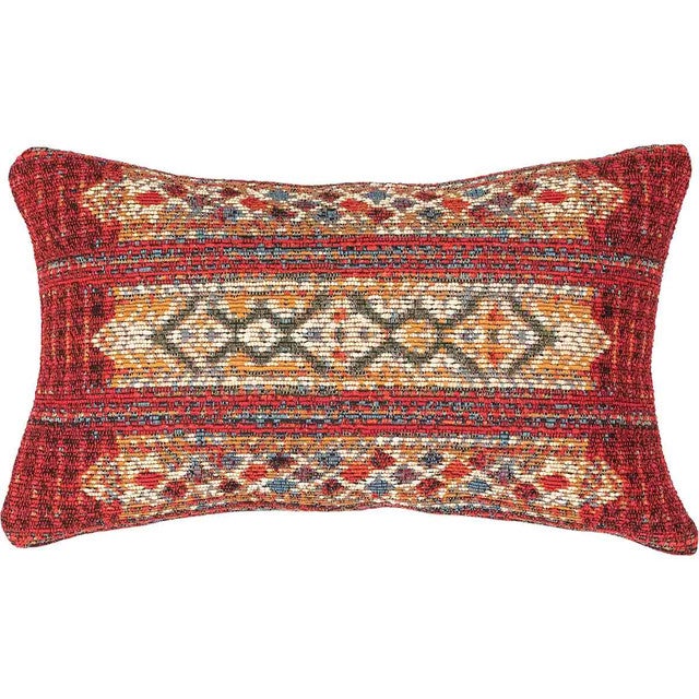 Tribal Stripes Oblong Accent Pillow - Red