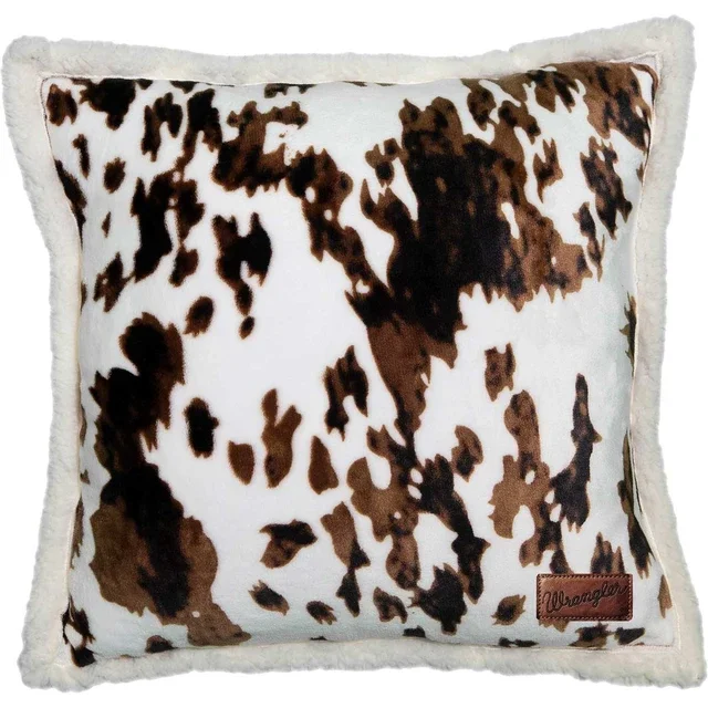 Tri Color Cowhide Sherpa Pillow - OUT OF STOCK